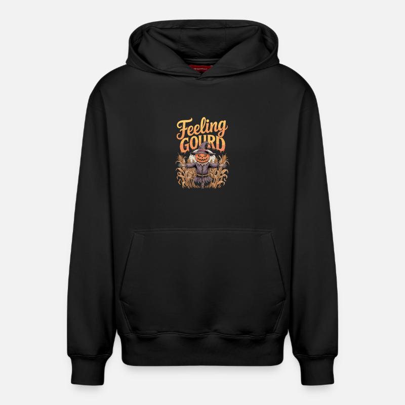 Feeling Gourde Halloween Citrouille Épouvantail - Sweat à capuche unisexe décontracté en coton biologique – de SPREAD - noir
