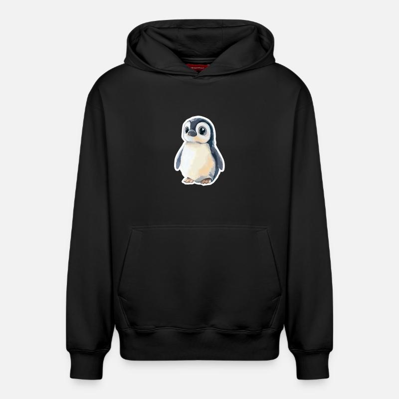 Pingouin - Sweat à capuche unisexe décontracté en coton biologique – de SPREAD - noir