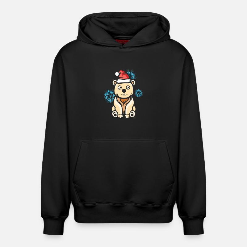 Weihnachts Eisbär mit Schneeflocken - Relaxed Unisex Organic Hoodie – von SPREAD - Schwarz