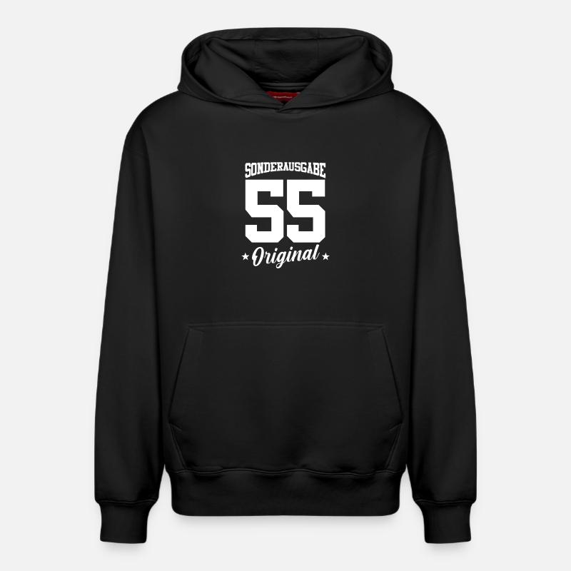 55 Anniversaire - Sweat à capuche unisexe décontracté en coton biologique – de SPREAD - noir