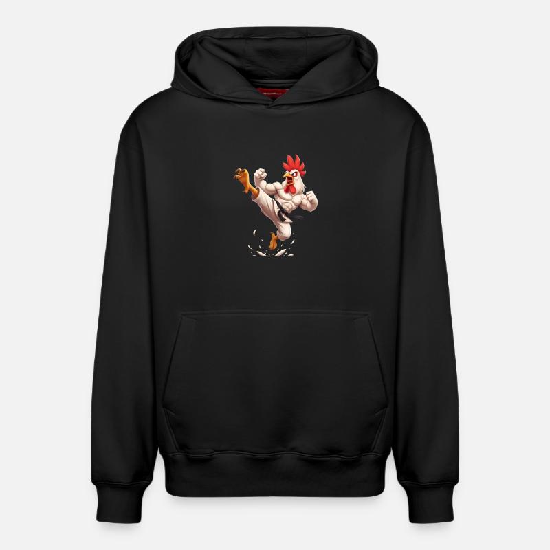 Karaté du coq de combat - Sweat à capuche unisexe décontracté en coton biologique – de SPREAD - noir