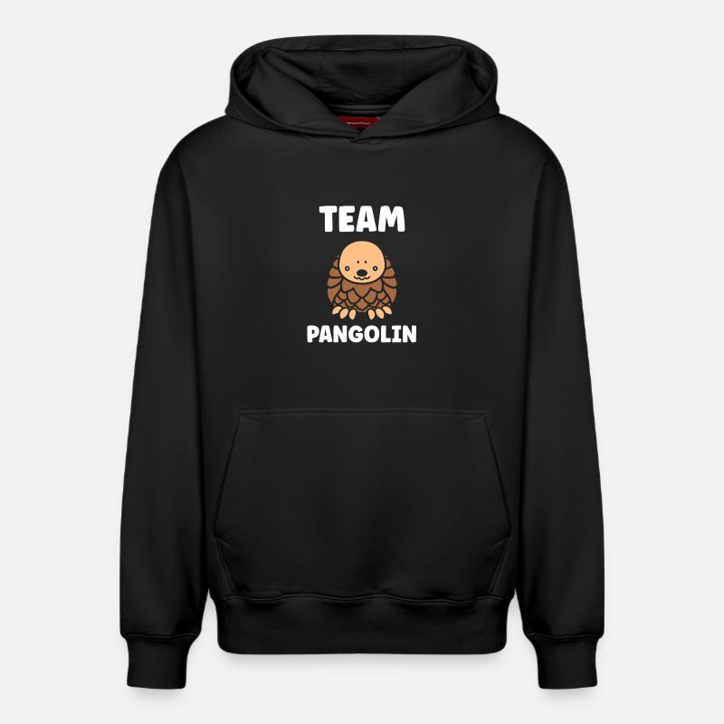 Pangolin Team Mascotte Mignonne - Sweat à capuche unisexe décontracté en coton biologique – de SPREAD - noir