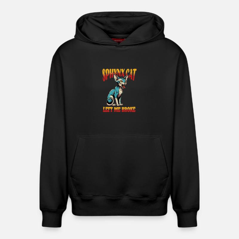 Sphynx Cat Drôle - Sweat à capuche unisexe décontracté en coton biologique – de SPREAD - noir