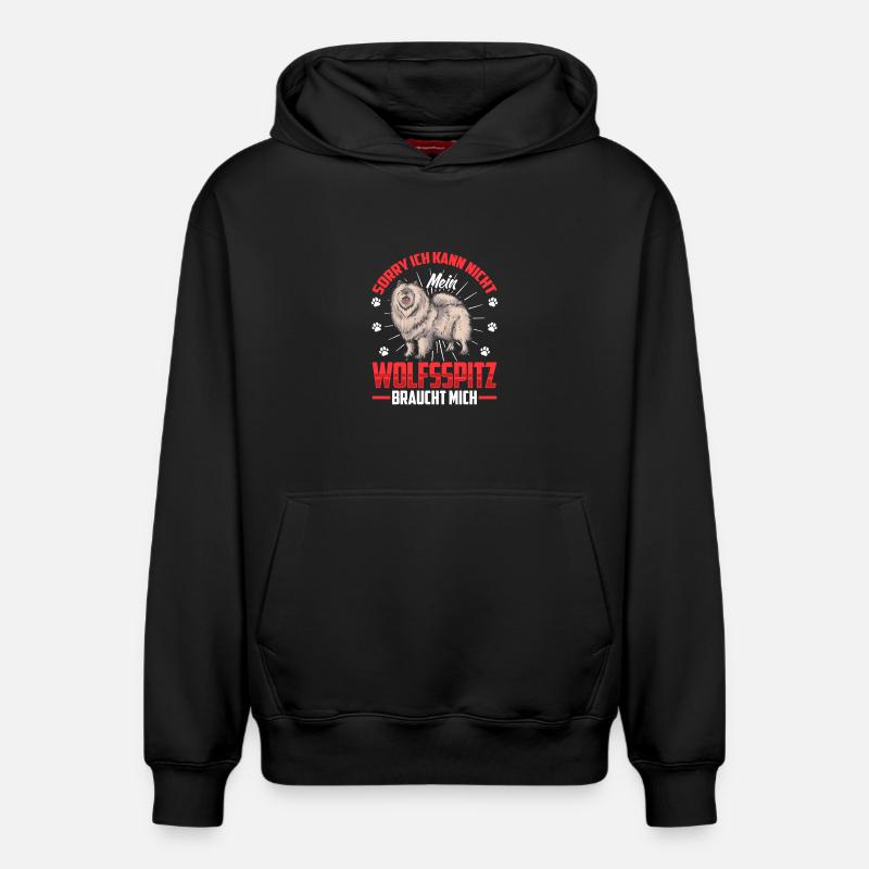Wolfsspitz braucht mich Deutscher Wolfsspitz - Relaxed Unisex Organic Hoodie – von SPREAD - Schwarz