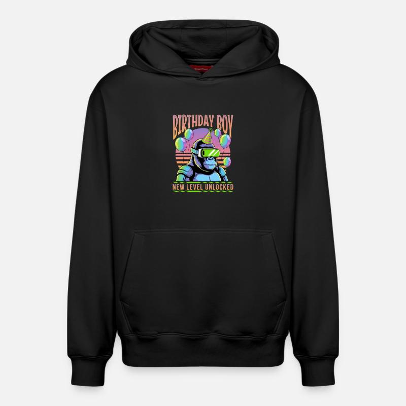 Anniversaire Gamer VR - Sweat à capuche unisexe décontracté en coton biologique – de SPREAD - noir