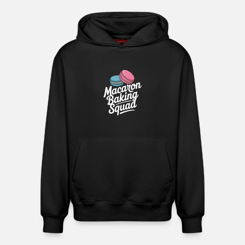 Macaron Desserts Français - Sweat à capuche unisexe décontracté en coton biologique – de SPREAD - noir