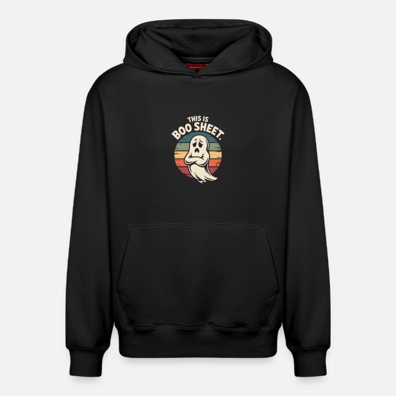 Fantôme Halloween Rétro - Sweat à capuche unisexe décontracté en coton biologique – de SPREAD - noir