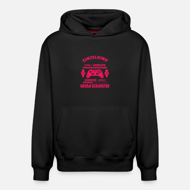 Einzelkind Complete - Loading Große Schwester 2026 - Relaxed Unisex Organic Hoodie – von SPREAD - Schwarz