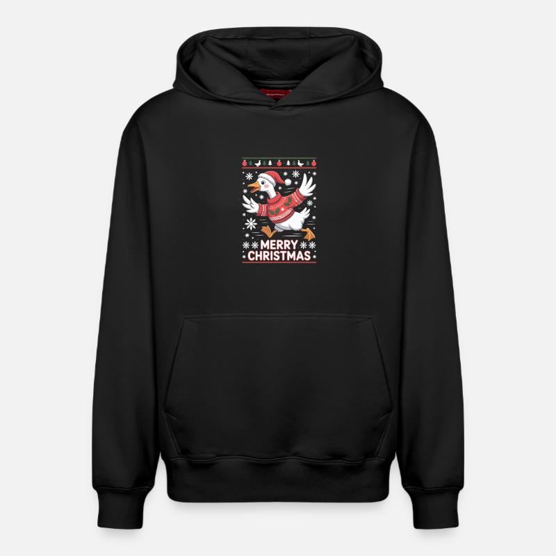 Weihnachtsgans im Pullover - Relaxed Unisex Organic Hoodie – von SPREAD - Schwarz