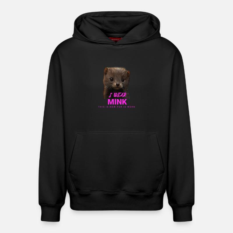 I Wear Mink – Déclaration anti-fourrure - Sweat à capuche unisexe décontracté en coton biologique – de SPREAD - noir
