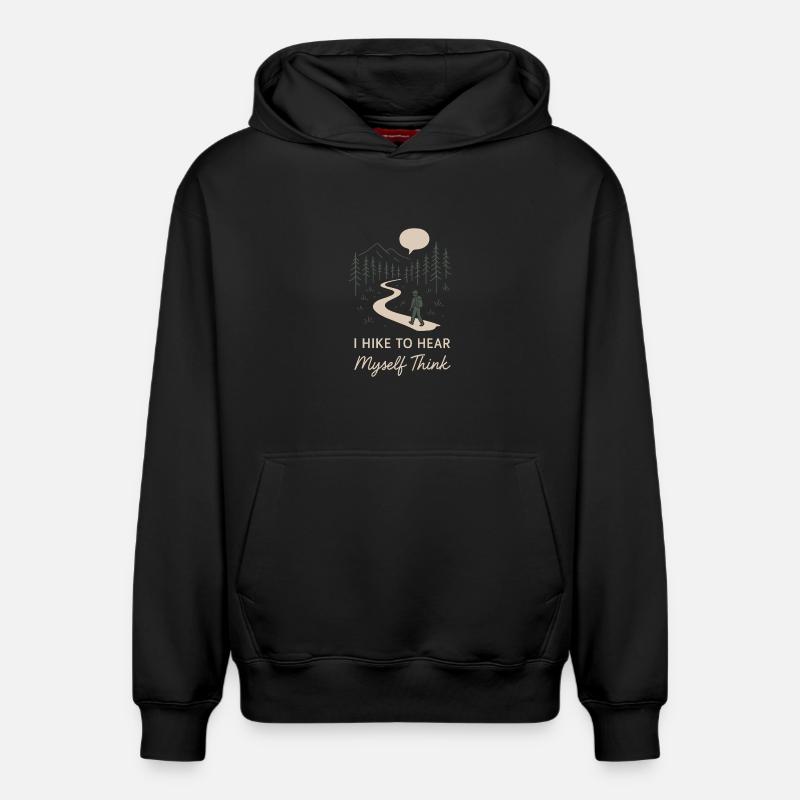 Solo Camping Introverti Campeur Calme - Sweat à capuche unisexe décontracté en coton biologique – de SPREAD - noir