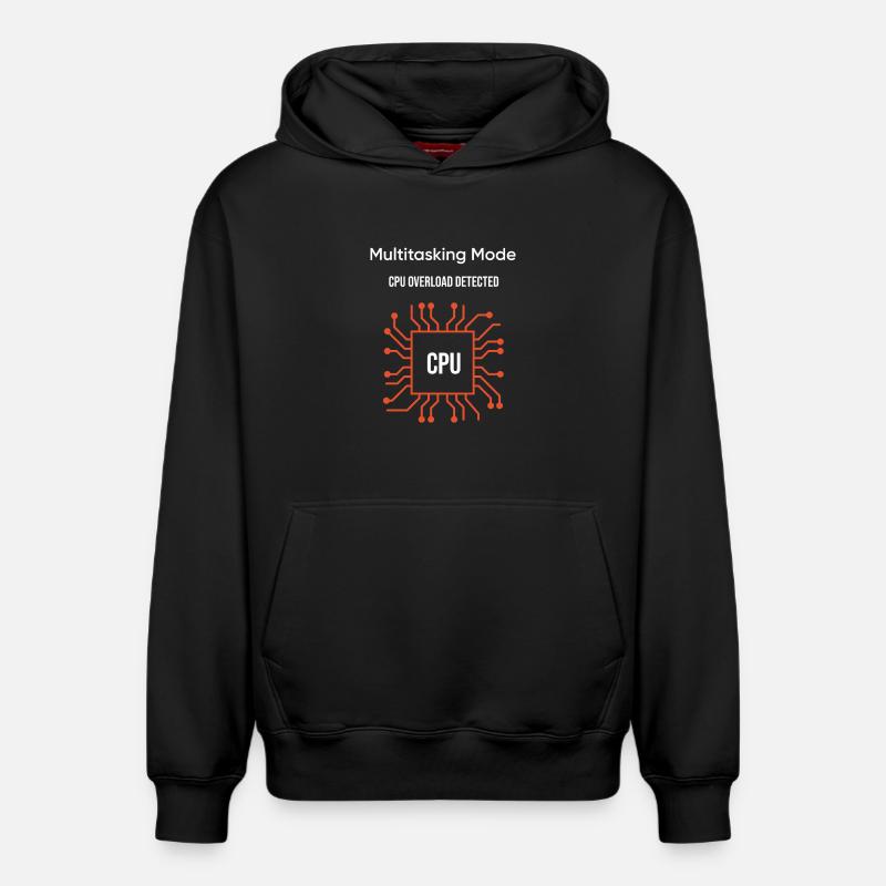 Multitasking-Modus – CPU-Überlastung erkannt - Relaxed Unisex Organic Hoodie – von SPREAD - Schwarz