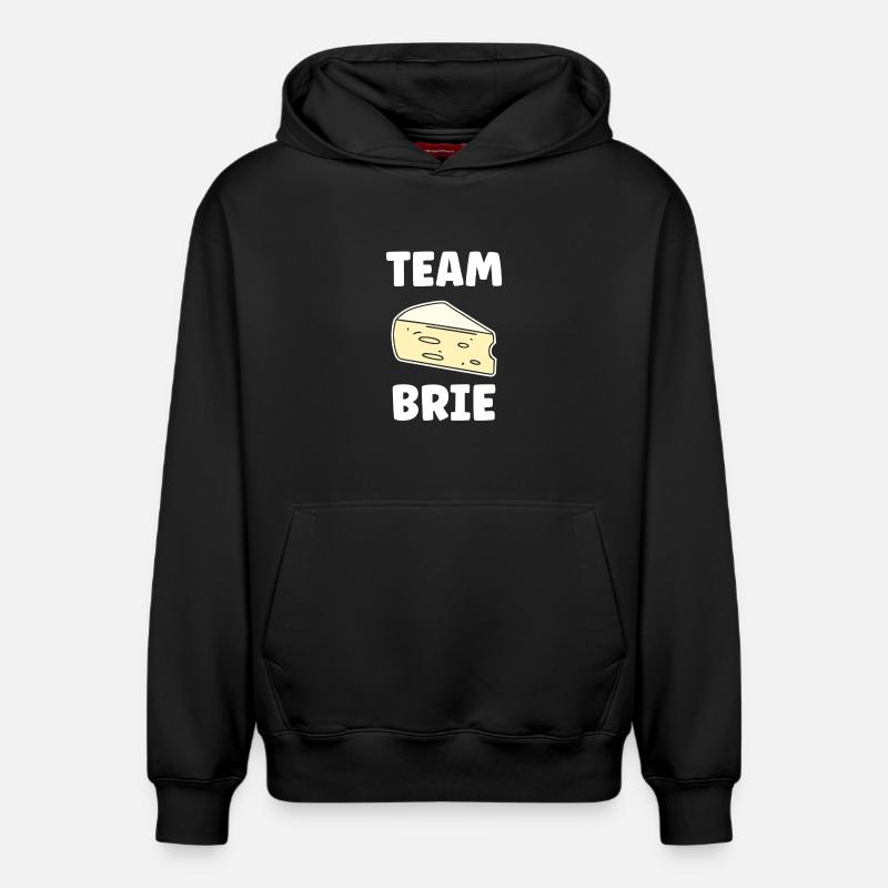 Humour fromage brie - Sweat à capuche unisexe décontracté en coton biologique – de SPREAD - noir