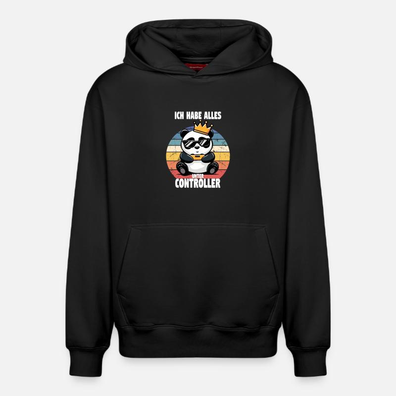 Panda de jeu - Sweat à capuche unisexe décontracté en coton biologique – de SPREAD - noir