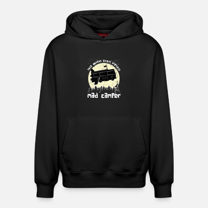 Camping - Sweat à capuche unisexe décontracté en coton biologique – de SPREAD - noir