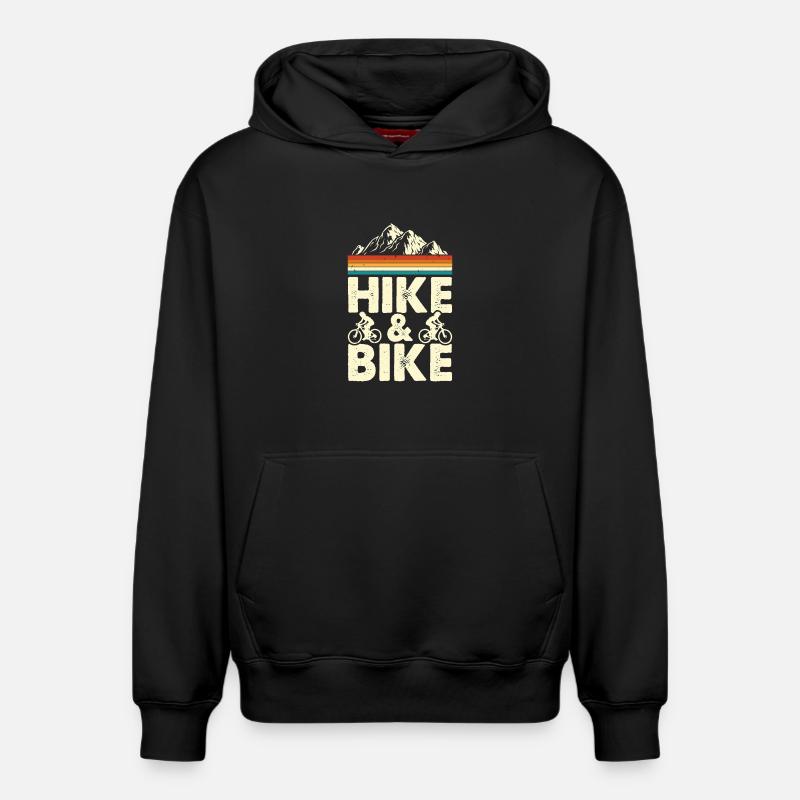 Randonnée et vélo - Sweat à capuche unisexe décontracté en coton biologique – de SPREAD - noir
