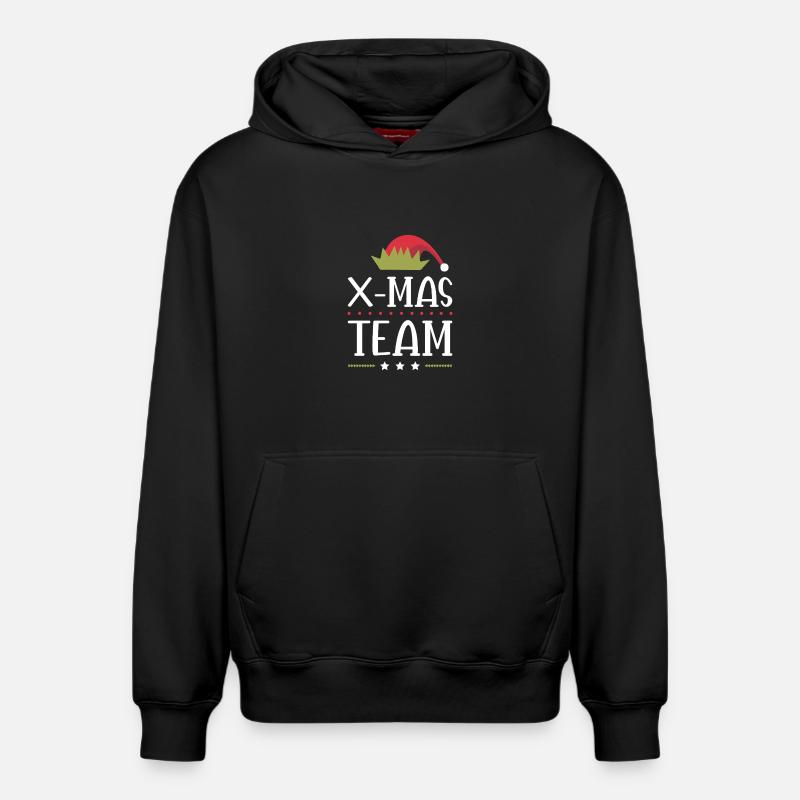 L’équipe X-Mas - Sweat à capuche unisexe décontracté en coton biologique – de SPREAD - noir
