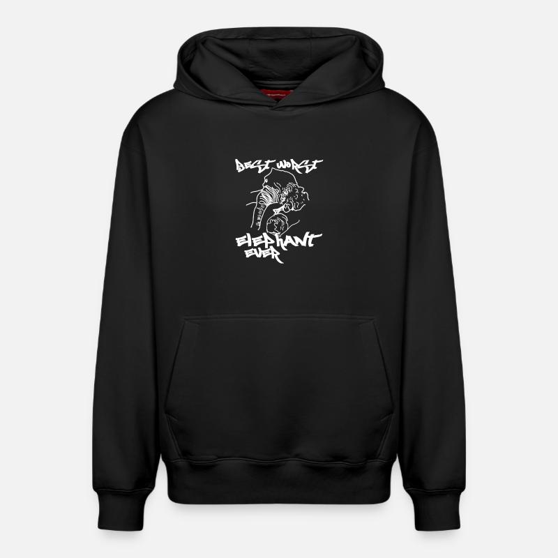 pire meilleur éléphant de toujours - Sweat à capuche unisexe décontracté en coton biologique – de SPREAD - noir