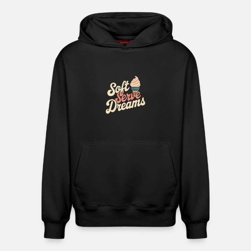 Retro Eiscreme - Relaxed Unisex Organic Hoodie – von SPREAD - Schwarz