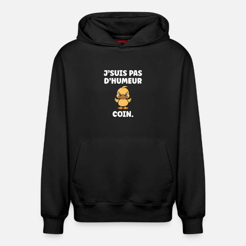 Grumpy Duck MÜNZ - Relaxed Unisex Organic Hoodie – von SPREAD - Schwarz