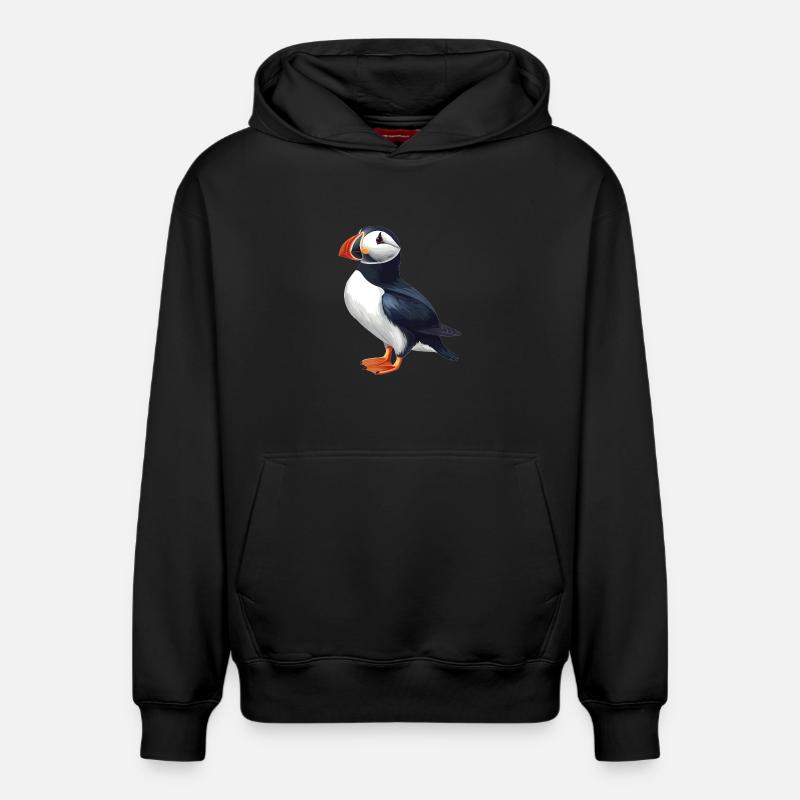 Macareux Papageientaucher - Sweat à capuche unisexe décontracté en coton biologique – de SPREAD - noir