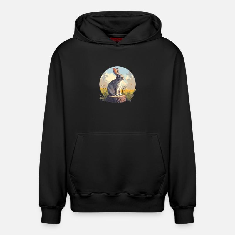Lapin Lapin - Sweat à capuche unisexe décontracté en coton biologique – de SPREAD - noir