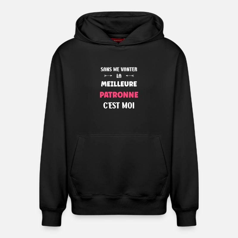 patronne - Sweat à capuche unisexe décontracté en coton biologique – de SPREAD - noir