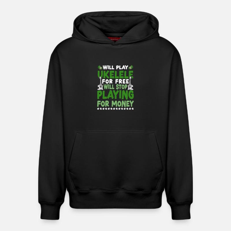 Ukulélé hawaïen jouera - Sweat à capuche unisexe décontracté en coton biologique – de SPREAD - noir