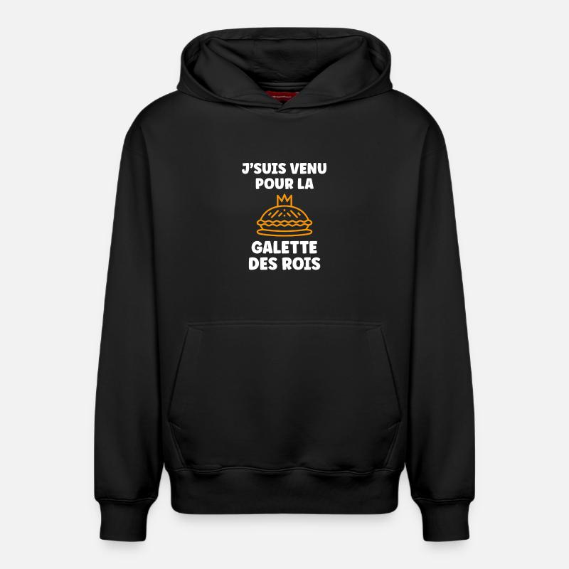 Humour galette des rois - Sweat à capuche unisexe décontracté en coton biologique – de SPREAD - noir