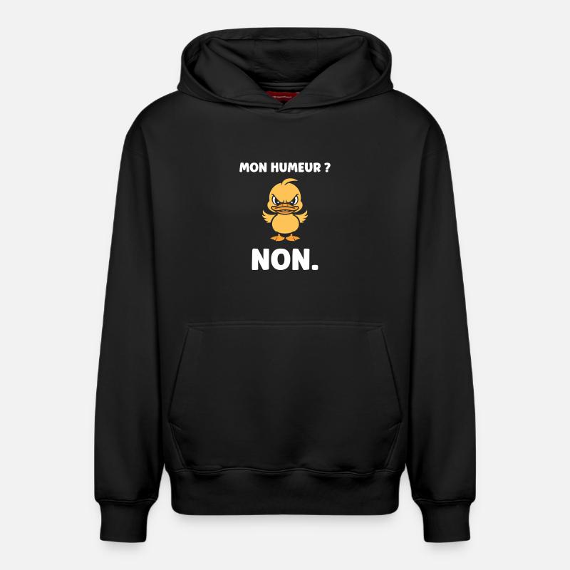 Canard boudeur Non - Sweat à capuche unisexe décontracté en coton biologique – de SPREAD - noir