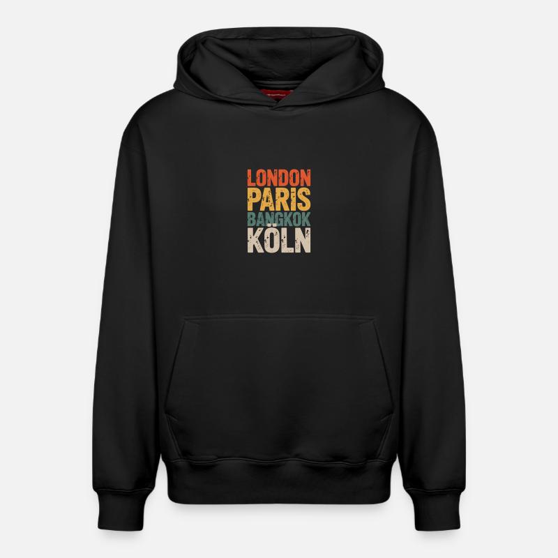 Cologne - Sweat à capuche unisexe décontracté en coton biologique – de SPREAD - noir