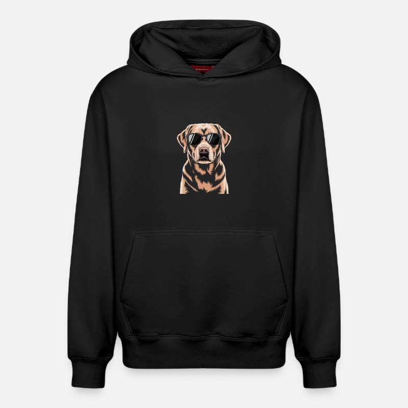 Brauner Labrador  - Relaxed Unisex Organic Hoodie – von SPREAD - Schwarz