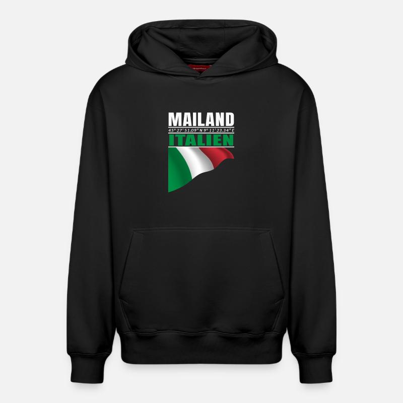 Milan - Sweat à capuche unisexe décontracté en coton biologique – de SPREAD - noir