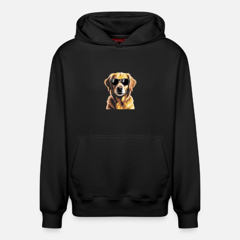 Golden retriever - Sweat à capuche unisexe décontracté en coton biologique – de SPREAD - noir