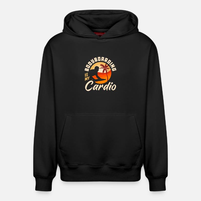 Surfeur Surfeur Bodyboarder - Sweat à capuche unisexe décontracté en coton biologique – de SPREAD - noir