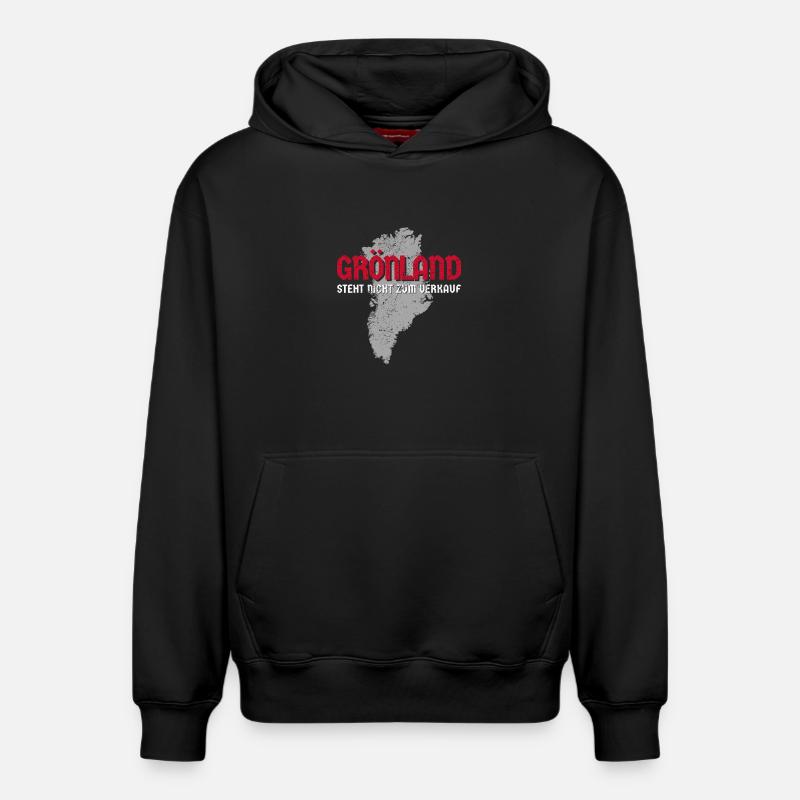 Groenland Non à vendre - Sweat à capuche unisexe décontracté en coton biologique – de SPREAD - noir