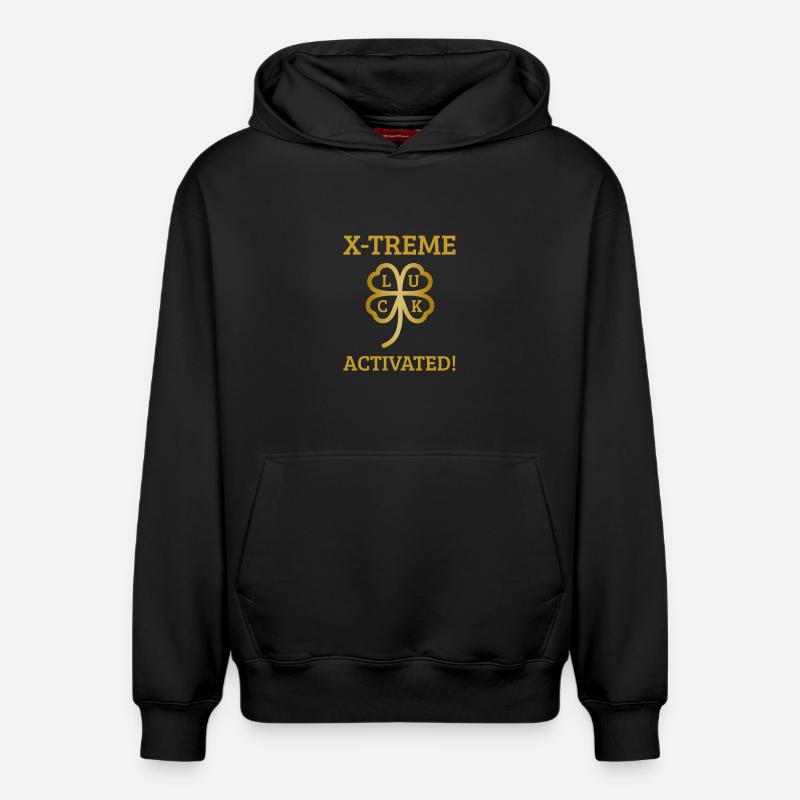 Xtreme Luck activé - Sweat à capuche unisexe décontracté en coton biologique – de SPREAD - noir