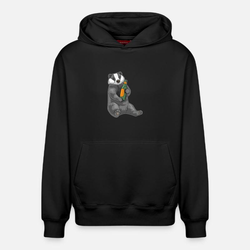 Bouteille de bière Badger - Sweat à capuche unisexe décontracté en coton biologique – de SPREAD - noir