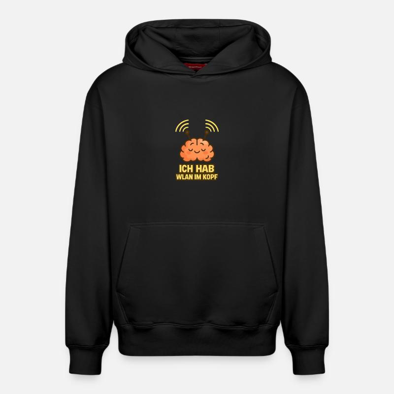 Wifi gratuit - Freies WLAN - Sweat à capuche unisexe décontracté en coton biologique – de SPREAD - noir