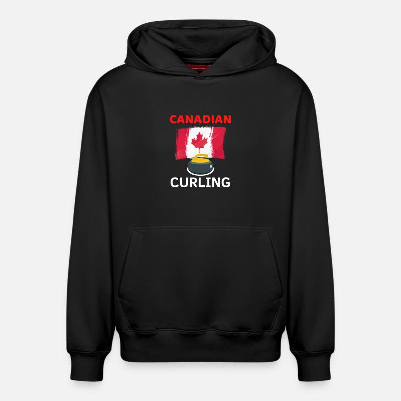 Curling et Drapeau Canadien - Sweat à capuche unisexe décontracté en coton biologique – de SPREAD - noir