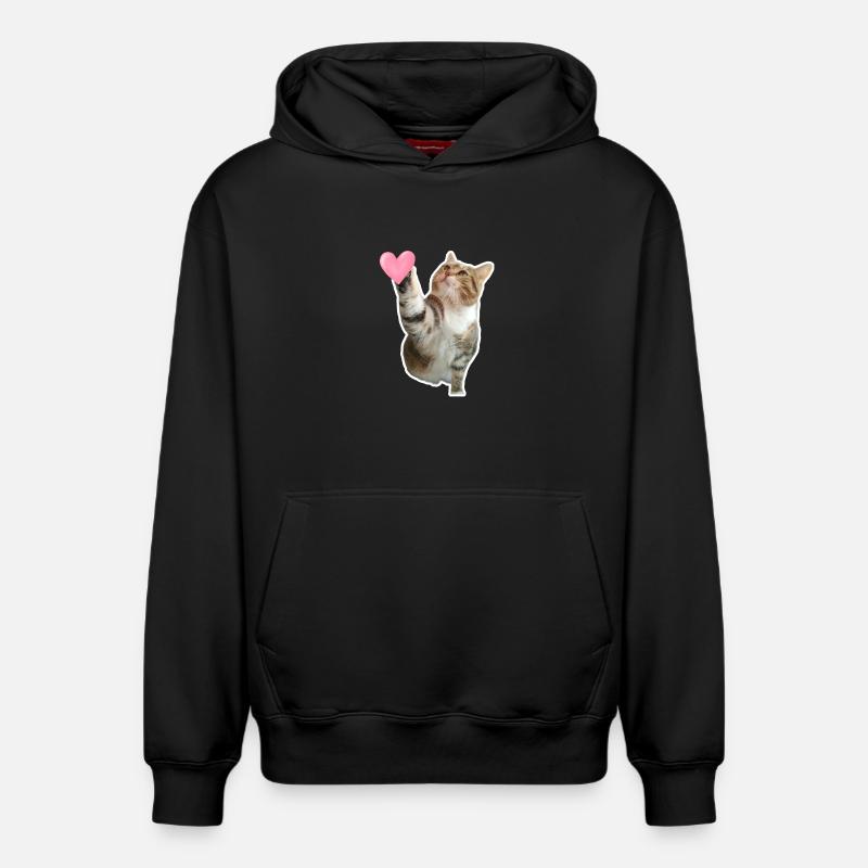 Missty check un coeur - Sweat à capuche unisexe décontracté en coton biologique – de SPREAD - noir