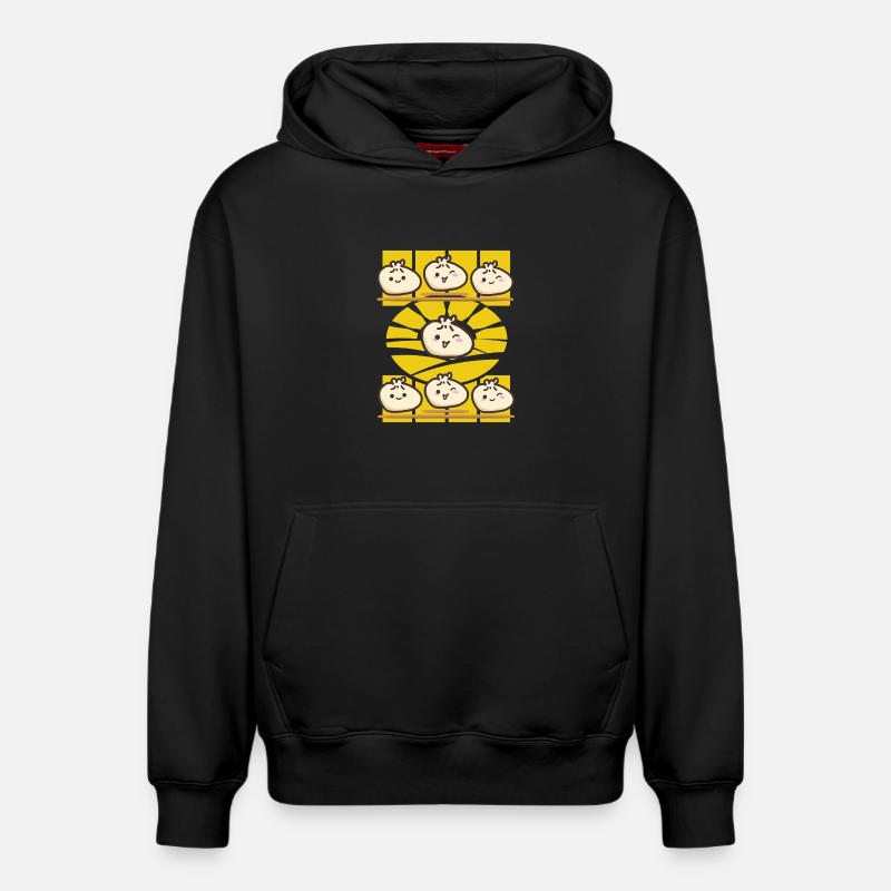 Ambiance Dim Sum Sunset - Sweat à capuche unisexe décontracté en coton biologique – de SPREAD - noir