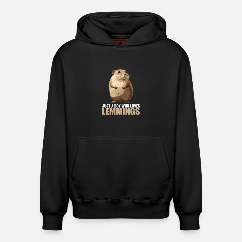 Lemmings Lemming - Sweat à capuche unisexe décontracté en coton biologique – de SPREAD - noir