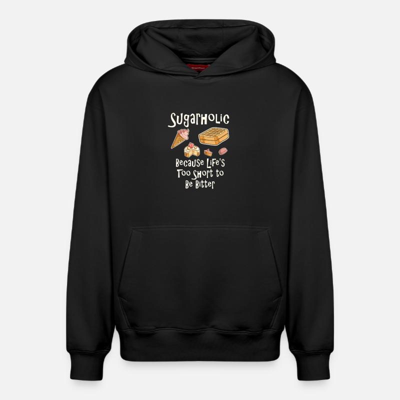Citation de dessert Sugarholic Tee - Sweat à capuche unisexe décontracté en coton biologique – de SPREAD - noir