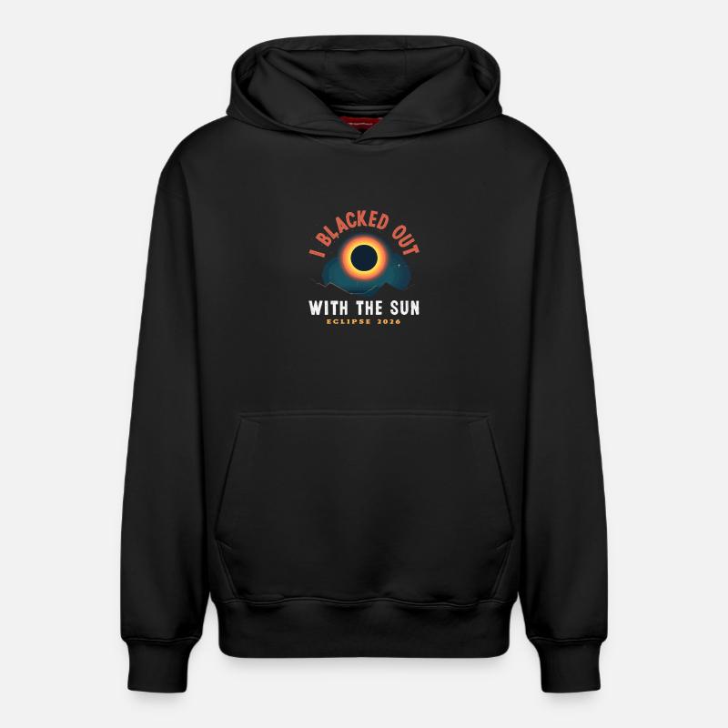 Solar eclipse 2026, August 12 - Relaxed Unisex Organic Hoodie – by SPREAD - black