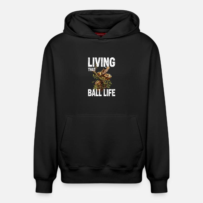 Königspython Schlangen Liebhaber Terrarium Python - Relaxed Unisex Organic Hoodie – von SPREAD - Schwarz