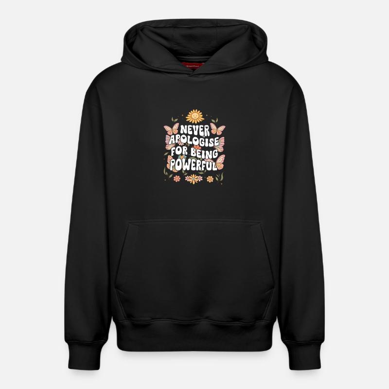 Graphique inspirant de fan papillon - Sweat à capuche unisexe décontracté en coton biologique – de SPREAD - noir