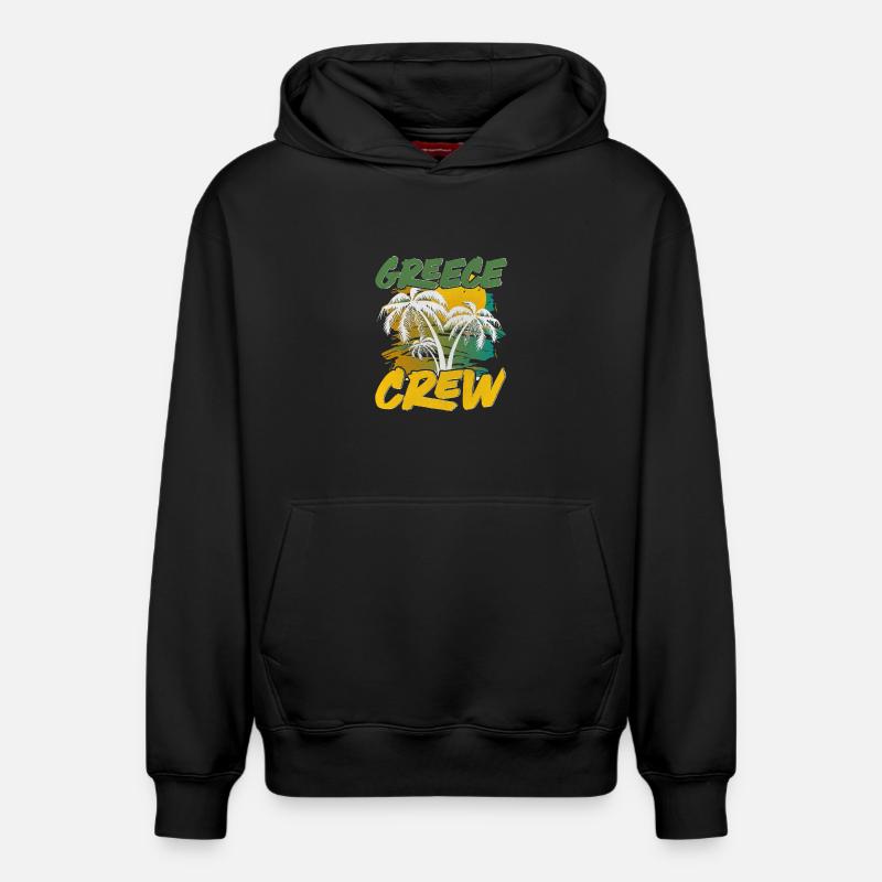 Équipage Grèce - Sweat à capuche unisexe décontracté en coton biologique – de SPREAD - noir