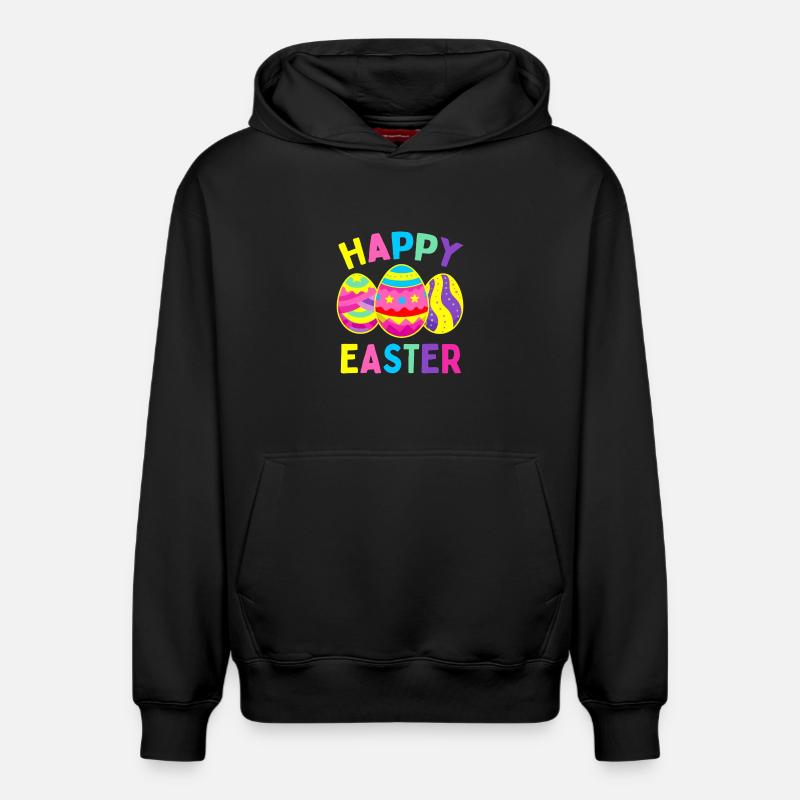 Lebendige Easter Eggs Parade - Relaxed Unisex Organic Hoodie – von SPREAD - Schwarz