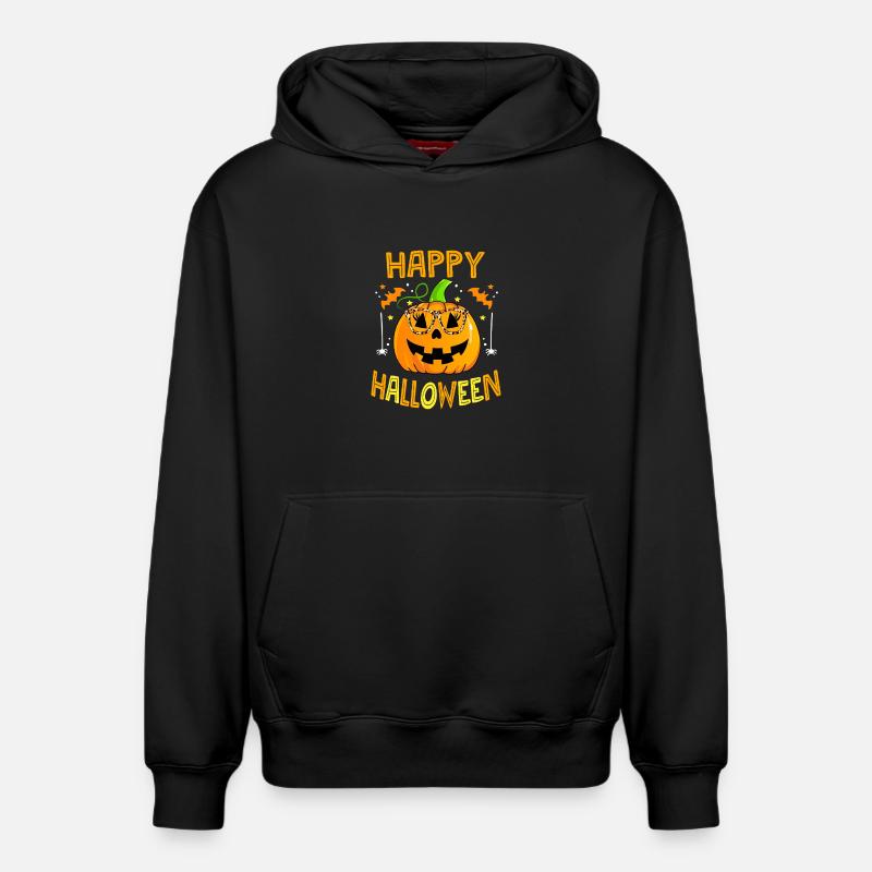 Lunettes citrouille léopard Halloween - Sweat à capuche unisexe décontracté en coton biologique – de SPREAD - noir